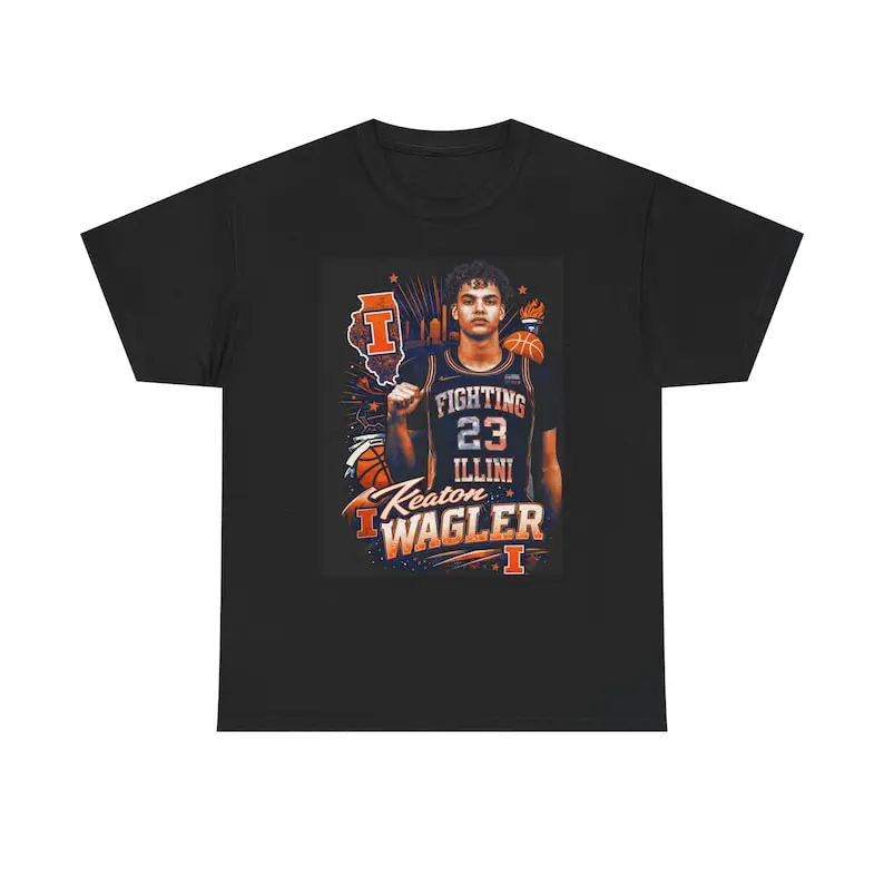 Keaton Wagler Illinois Fighting Illini Graphic Tee – Retro College Basketball Streetwear