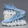 Men's High-Top Sneakers with Letter Print - Breathable Fabric & EVA Cushioning, All-Season Gym Running Walking Shoes for Casual Wear, Trendy Sportswear, Comfortable Fit, Flexible Footwear, Breathable Mesh Sneakers