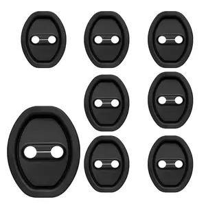 8 Counts Door Latch Lock Cover, Experience seamless installation with our self-adhesive design that requires no tools and fits most vehicles. Universal Car
