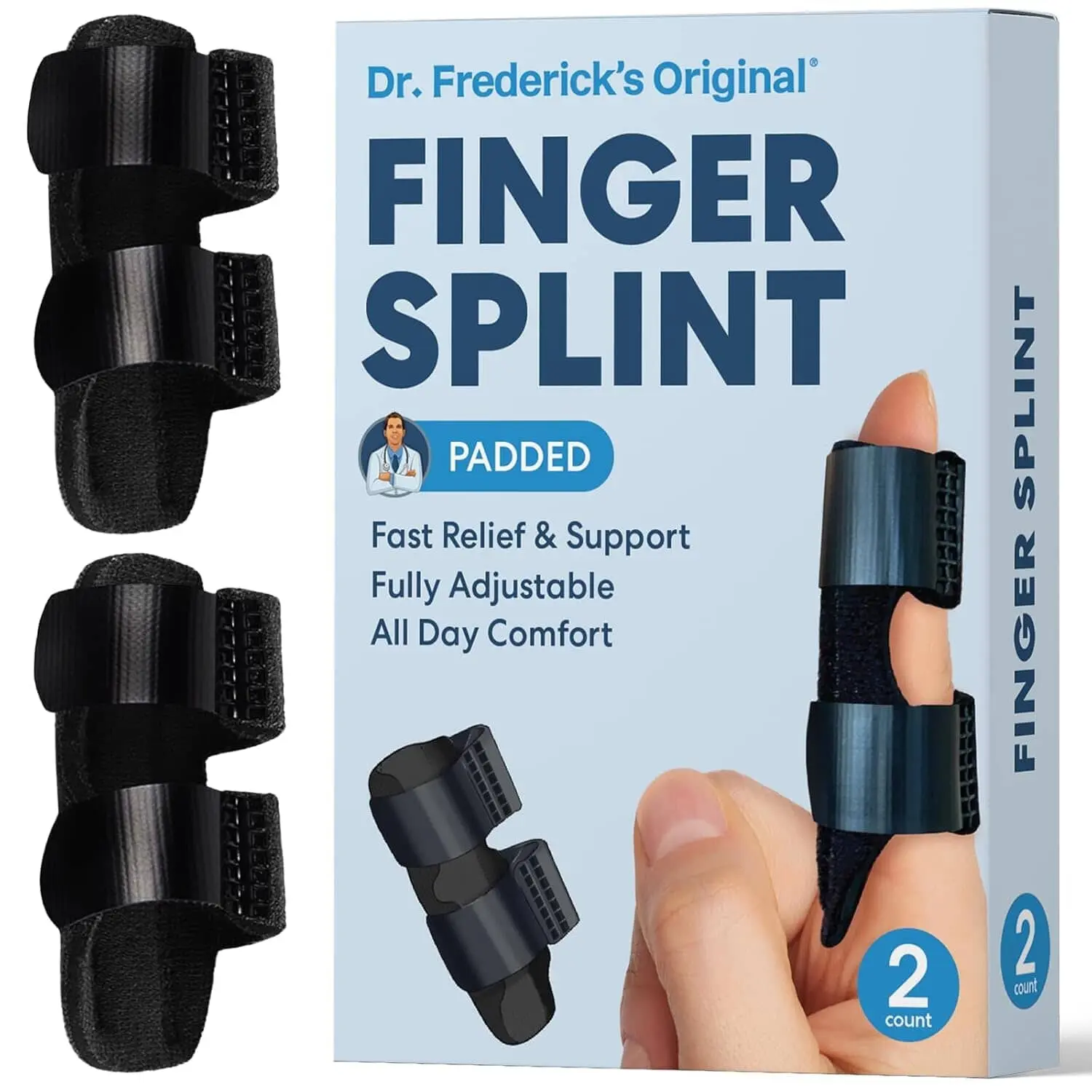 Padded Trigger Finger Splint (Regular Size) - 2 Count