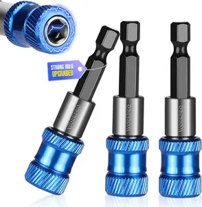 #Summervibes WORKPRO Drill Bit Extension Set, Magnetic Drill Screwdriver Bit Holder Extender with Aluminum Sleeve, 1/4 Inch Hex Quick Release Bit Holder for Drill in 2-3/8", 4", 6", 12"