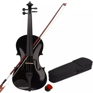 Student Full Size 4/4 Acoustic Violin Adult + Case + Bow + Rosin Black