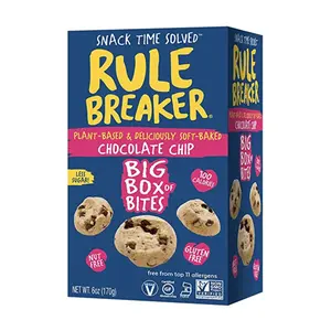 Rule Breaker Snacks Chocolate Chip Blondie Big Box of Bites | Vegan, Gluten-Free, Top 11 Allergen-Free | Great for School, Office, Pantry | Soft-Baked, Better-For-You Bites | 6 6-oz Box Bundle