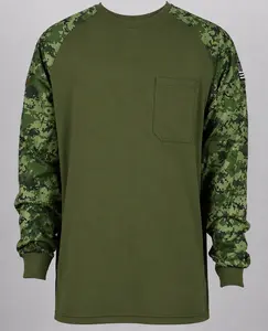 Green Camo Henley FR Shirt