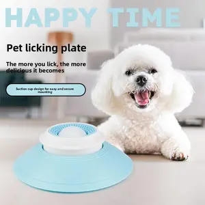Happy Time Self-Cleaning Dog Lick Mat Slow Feeder Toy Reusable Licking Pad Enrichment Chew Teething Puzzle Game For Puppy Teeth Cleaning Entertainment Boredom Relief