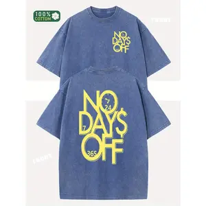 No Days Off Letter Graphic Tee Men Women Matching Couple Outfits High Quality Cotton Crewneck Summer Streetwear Vacation Beach Holiday Gift