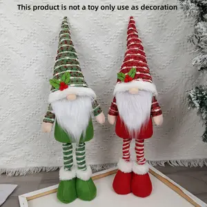 2-piece Christmas decorations, featuring home statues of bearded old people, are suitable for holiday window decoration, seasonal display, holiday decoration, holiday figurines, decorative sculptures, handmade ornaments, materials, holiday statues, window