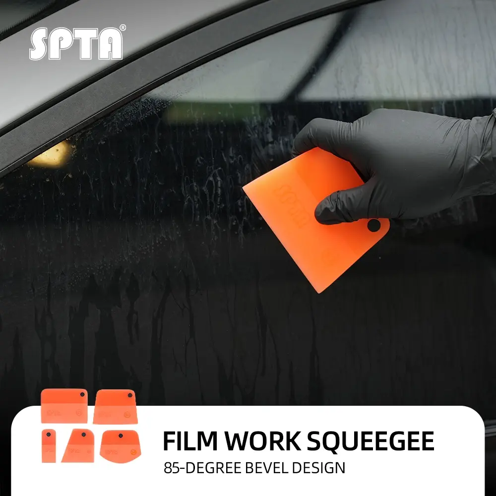 SPTA 5PCS Film Work Squeegee Kit,Flexible TPU Squeegee Kit with Different Size Anti-Scratch Rubber Squeegee for  car vinyl wrapping, window tint/film/decal installation