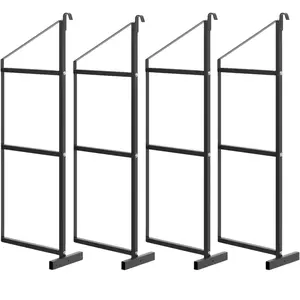GARVEE Shipping Container Shelving Brackets - 2PCS/4PCS Sets, 3-Tier 22''D x 60''H Black Steel Shelves for Cargo Storage, Easy Hang/Remove, Ideal for Heavy Duty Containers & Workbenches