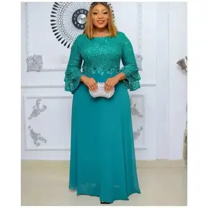 Plus Size African Party Dresses for Women 2024 New Fashion Dashiki Ankara Lace Wedding Gowns Elegant Turkey Muslim Maxi Dress Can be used with raincoat