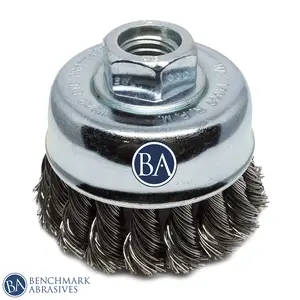2-3/4" x 5/8"-11 Knotted Cup Brush - Stainless Steel 2-3/4" x 5/8"-11 Knotted Cup Brush - Stainless Steel
