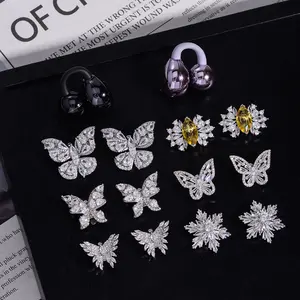 Clip-on Bluetooth Earbud Jewelry Sparkling Rhinestone Earphone Charm for Wireless Headphones Durable Copper Zirconia Electroplated Premium Eco-friendly Jewelry