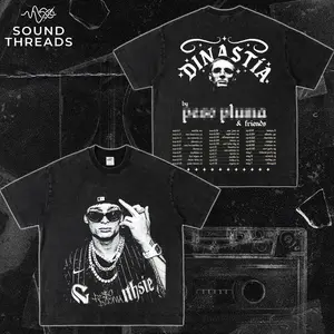 Pesoo Plumaa DINASTÍA Tour 2026 #2 Vintage Washed T-Shirt, Regional Mexican Streetwear Tee, Corridos Tumbados Graphic Shirt, Oversized Acid Wash Tee, Latin Music Merch, TikTok Viral Outfit USA