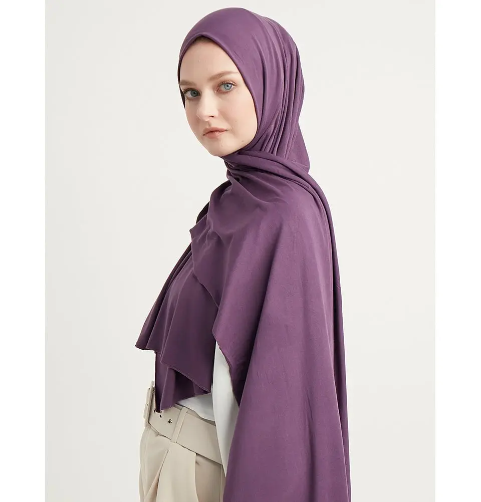 Modefa Premium Jersey Hijab Shawl - Regal Purple