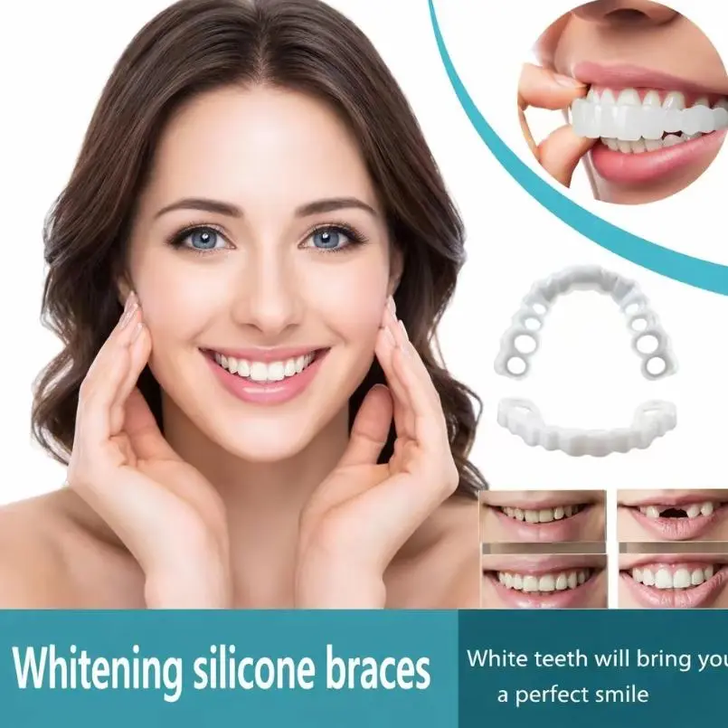 Snap-On Veneers (3 Pack), Reusable & Moldable Dental Accessories for Teeth Whitening, Covers Gaps & Stains for Adults, Ammonia Free, 24 Months, For Gaps & Stains, Formaldehyde Free, Fix Your Smile, Soft Silicone, Moldable One Min