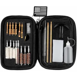 Gun Cleaning Kit Universal Handgun Cleaning Kit 25 in 1 Pistol Cleaning Kit for .22 .357/.38/9mm .40 .45 Caliber Gun Brush Tools Gun Accessories