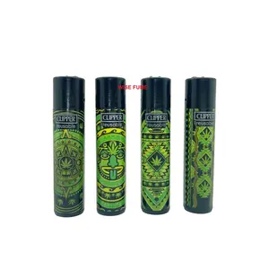 Clipper Azteca Leaves Series Lighters REFILLABLE 4 Packs - Reusable Design for Convenient Use
