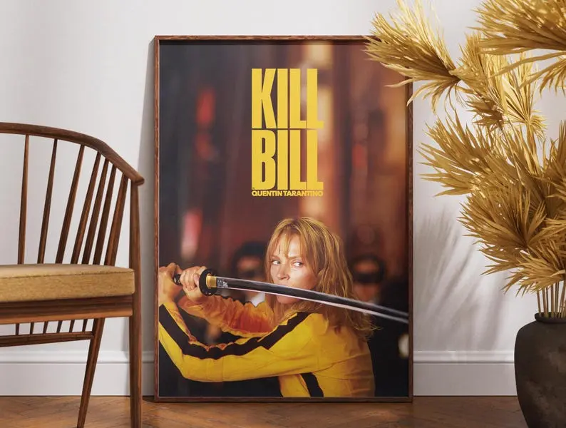 Kill Bill Poster, Retro Movie Poster, Vintage Poster, Wall Art, Gift for Her, Quentin Tarantino Film, Uma Thurman, Home Decor, Gift for Him Burhan