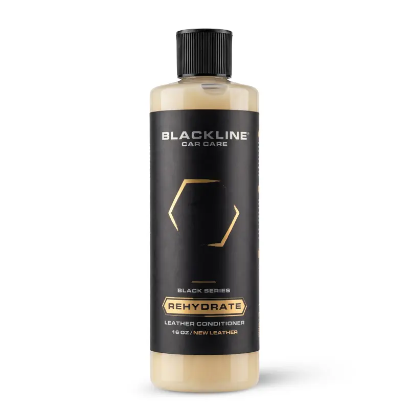 BLACKLINE Rehydrate Leather Conditioner - Car Detailing Products, Auto Detailing Supplies, Protective Auto Interior Care, UV Guard for Seats, Classic Leather Scent, Moisture Boost, Furniture-Safe Dry Restorer, Trusted by Car Enthusiasts