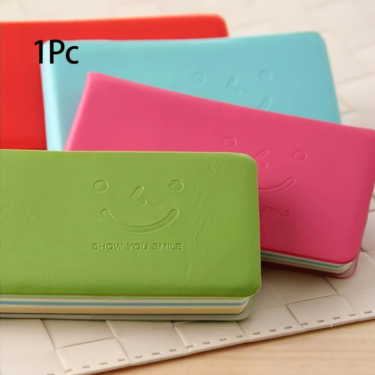 Cute Smiley Face Note Book, Long Strip Memo Pad, Portable Small Notebook, Aesthetic Notebook, Custom Logo Printing Available, Office Supplies, Stationery Office Supplies