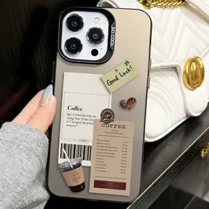A Stylish Coffee-Colored Printed Laser Design Phone Case, Compatible with for iphone Models 17, 16, 15, 14, 13, 12, 11, XS, XR, X, 8, 7 Plus, Pro Max, And SE Series. Perfect for Halloween Gifts, Easter Gifts, Birthdays, for a Girlfriend, Boyfriend
