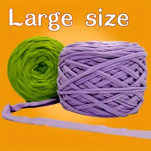 Large 300g ± 20g T-Shirt Yarn Roll - 0.79inch Wide, 3543.31 inch, Soft & Versatile for DIY Crafts, Crochet Projects, Bags, Blankets, Cushions, Dolls - Available in Multiple Colors (Lime Green, Purple, Red, Orange, Lavender, Yellow-Green), Crafting Yarn |