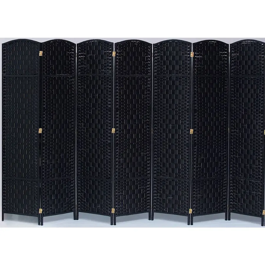 7 Panel Room Divider Privacy Partition Screen Bamboo Woven Panel