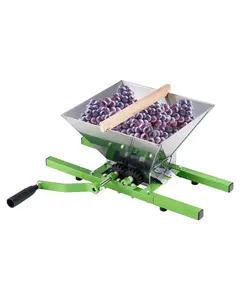 Fruit And Apple Crusher For Wine And Cider Making 1.8 Gallon / 7 Liter Stainless Steel Hand Crank Fruit Press, Food Grade 304, Durable Home Brew Equipment For Winemaking, Easy To Clean, Manual Heavy Duty Crusher