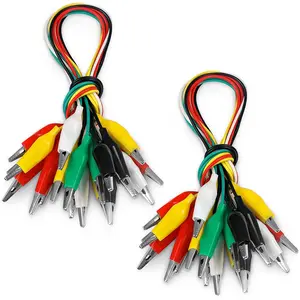 20 count  Clips Electrical, 5-Color 21.5inch Test Leads with  Clips, Stamping Jumper Wires for Electrical Testing, Circuit Connection, Experiment