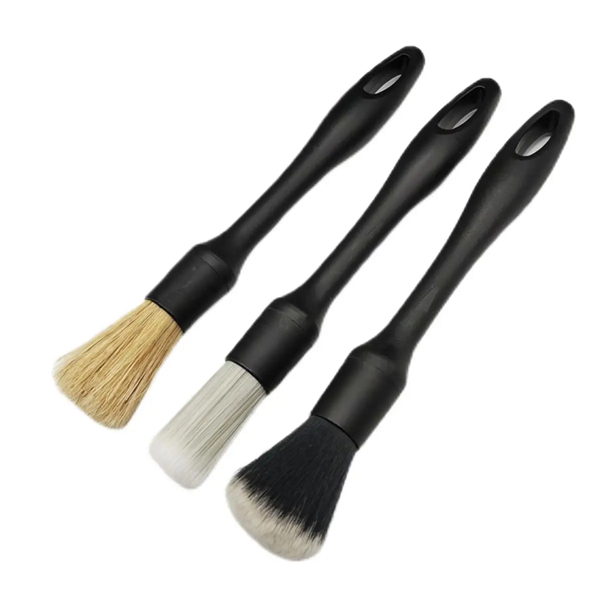 3pcs Soft Bristle Car Interior Detail Cleaning Brush Set, Car Detail Crevice Cleaning Brush, Car Interior Cleaning Tool, Professional Car Wash Accesso
