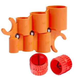 1/4'' - 1'' Depth Gauge with 2 count Pipe Deburring Tools Kit, 1/8'' to 1-5/8'' Inner Outer Reamer Pipe Tubing Chamfer Tool for PVC PPR Brass CPVC PE-RT  Pipe