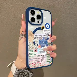 Adorable Magnetic Case for iPhone11/12/13/14/15/16/17/promax Positive Affirmations Collage MagSafe Compatible, Lightweight, Anti-Fall | Girly & Chic Style