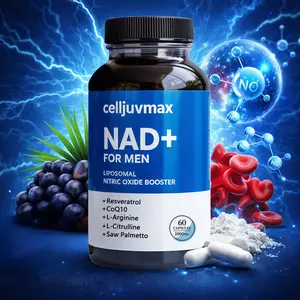 NAD+ Supplement for Men – With Liposomal NAD+, CoQ10, L-Carnitine, L-Arginine, Maca & Ashwagandha – Supports Energy, Circulation & Prostate Health – 60 Capsules