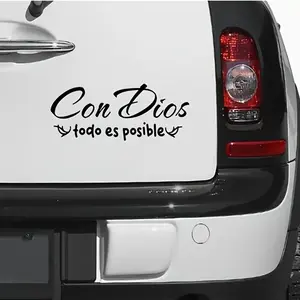 with God, Anything Is Possible Car Sticker, Religious Theme Waterproof Vinyl Decal for Car Bumper, Window, Trunk, Perfect for Vehicle Decoration, Sticker for Cars