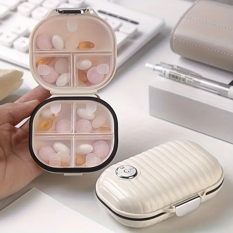 1pc Creative Pill Box Carry-On Pill Box Sealed Portable Pill Box Travel Seven Days 7 Grid Sub-Packaging Pills Sealed Storage Box Pill Organizer Medicine Organizer Supplement Organizer