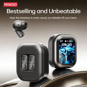 MINISO Wireless Earbuds LED Display High Fidelity Noise Cancellation Headphones, Bluetooth 6.0 Earbuds, Built-in Microphone, Touch Control, Suitable for Office, Sports, Study and Audio Calls Sweatproof for Running, Workout, Driving