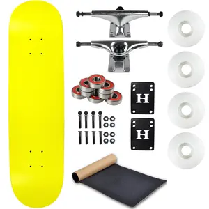 Moose Complete Skateboard Neon Yellow 7.5" Silver/White Assembled