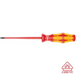 Wera 05006440001 Screwdriver for Slotted Screws"160iS VDE" Insulated 0.6x3.5x100mm, Silver