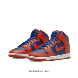 Bold Orange & Royal Blue High-Tops  Classic Color Block + Clean White Midsole for Retro Court Vibes  #Sneakerhead #StreetStyle