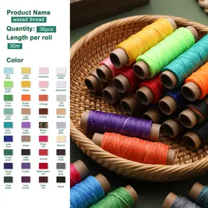 Embroidery Art Waxed Sewing Thread – 36 Assorted Colors Durable Strong Hand Stitching Cord for DIY Enthusiasts and Craft Lovers, Perfect for Handmade Projects, Home Embroidery, Small Business Crafts and Mother’s Day Gifts