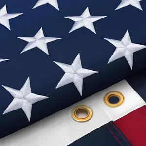 3x5 ft American Flag for Outdoor, 300D HighQuality Embroidered Stars Sewn StripesBrass Grommets Banners Gift Hanging,Decorative Supplies.