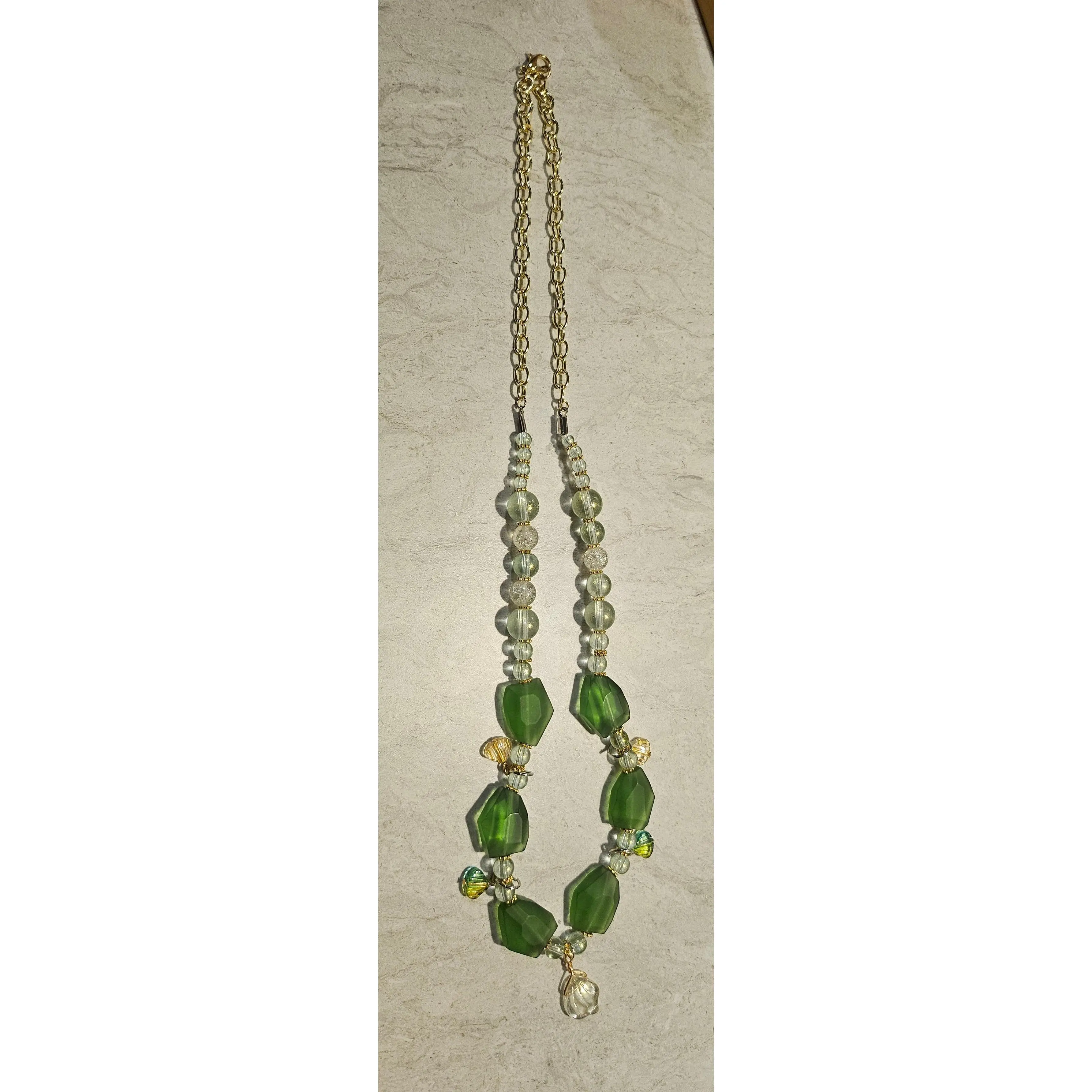 Green Seaglass Dangly Necklace