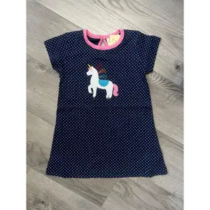 Navy Unicorn Dress by Luigi