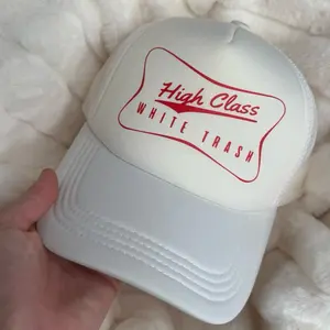 High Class White Trash trucker hat- Red logo - adjustable fit
