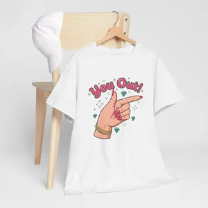 You Out! Finger Gun With Retro Pink Nails & Bling