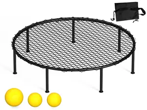 All-Surface Compatible, Adjustable Spikeball Net Set, Heavy Duty Durable Frame Complete Game Kit for Beginner Professional Players Family Group Entertainment