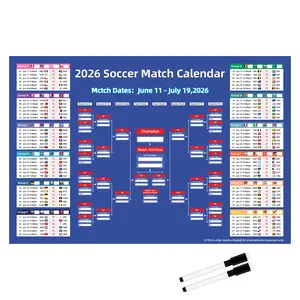 2026 Fan-Made Football Match Calendar Poster, 29.53 x 19.69 inches, Waterproof Moisture-Proof Design, high-definition printing, suitable for living room, bar, Father's Day.