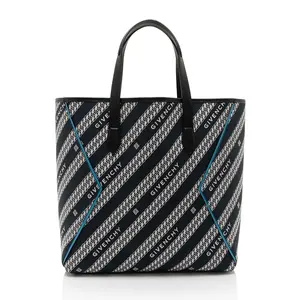Pre-owned Givenchy Leather Tote Bags Canvas Jacquard Bond Chain N/S Tote