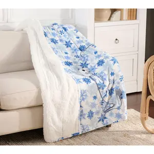 Kringle Express Printed Plush & Sherpa Heated 50x70 Throw