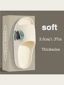 Vintage Titanic Cruise Ship Pattern Slippers Men Women Non-slip Indoor Home Shoes Soft Comfortable Lightweight Summer Beach Sandals Fashion Novelty Footwear